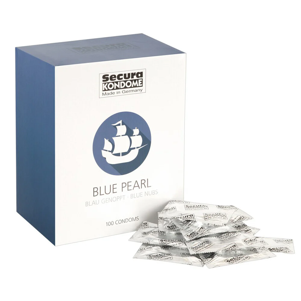 100 x Secura Blue Pearl Condoms - Image 3
